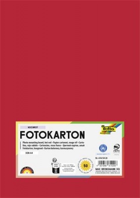 Dekorkarton, A4, 300 g, 50 lap, FOLIA, tűzpiros